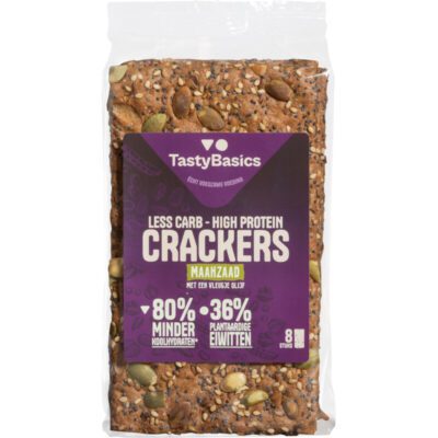 TastyBasics low carb-high protein cracker maanzaad