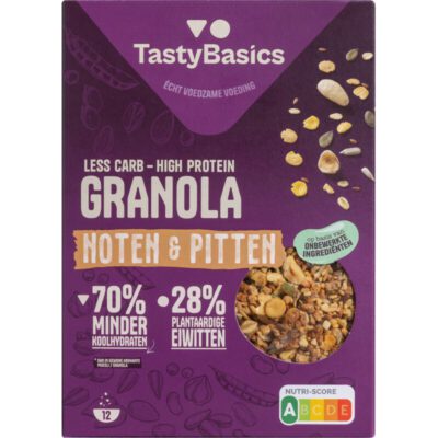 TastyBasics low carb-high protein granola noten