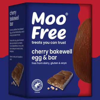 Moo Free cherry bakewell egg & bar