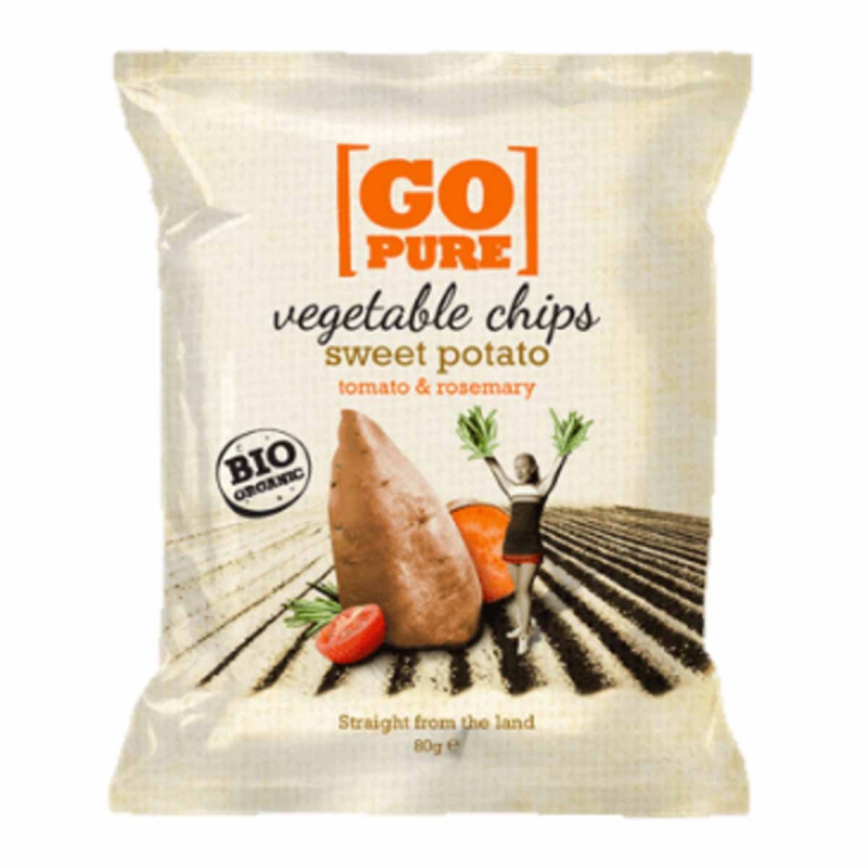 Go Pure zoete aardappelchips tomaat & rozemarijn