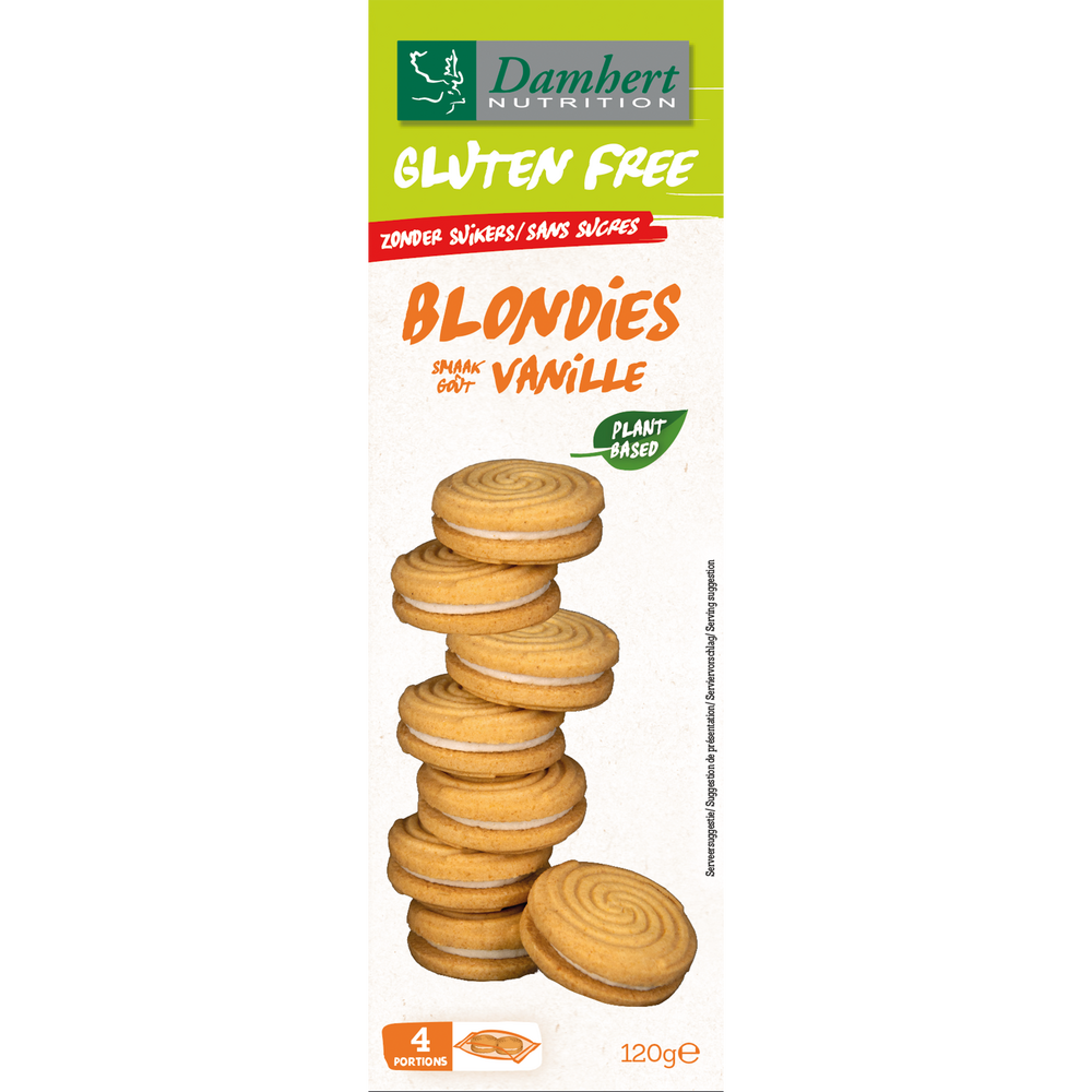 Damhert glutenvrij blondies zonder suikers