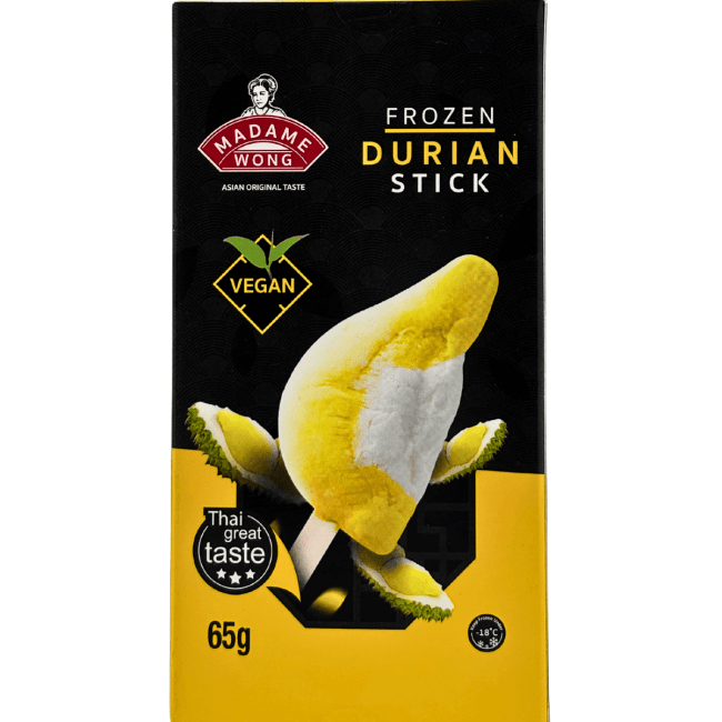 Madame Wong durian ijs op een stokje