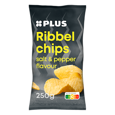 Plus ribbelchips salt & pepper
