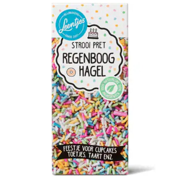 Leentjes strooi pret regenboog hagel