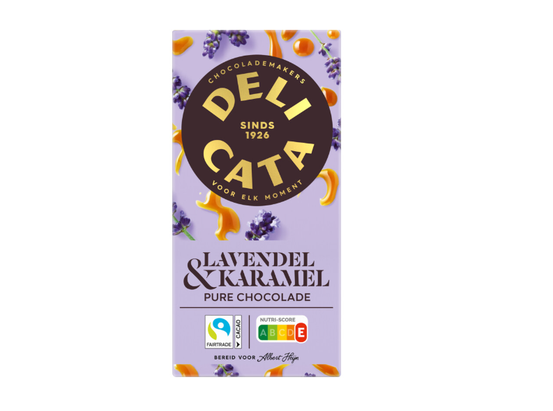 Delicata Reep pure chocolade lavendel & karamel