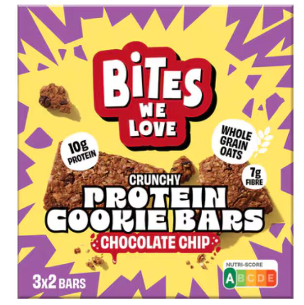 BitesWeLove crunchy protein cookie bars chocolate chip