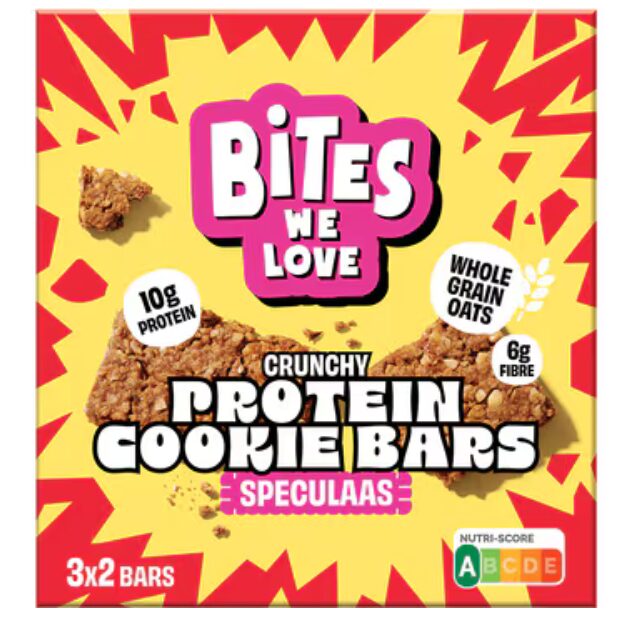 BitesWeLove crunchy protein cookie bars speculaas