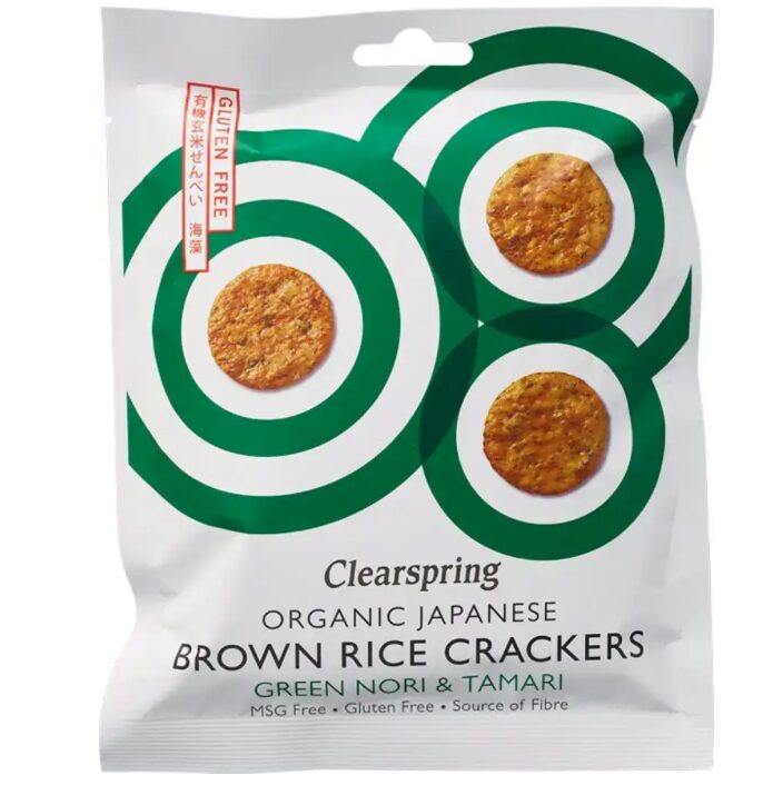 Clearspring bruine rijst crackers groene nori & tamari