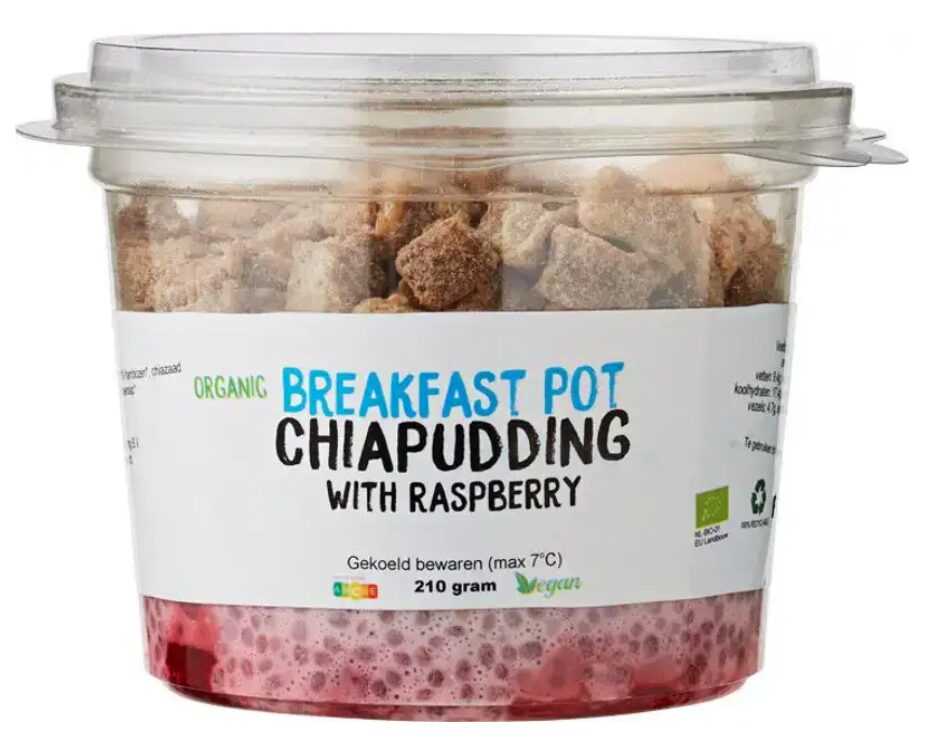 Bloemcool chiapudding framboos