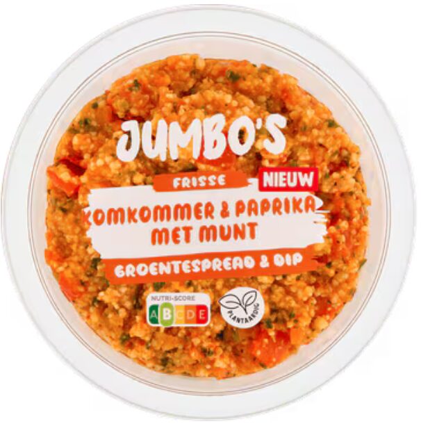 Jumbo's groente spread & dip komkommer & paprika met munt