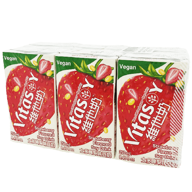 Vitasoy sojamelk met aardbeiensmaak