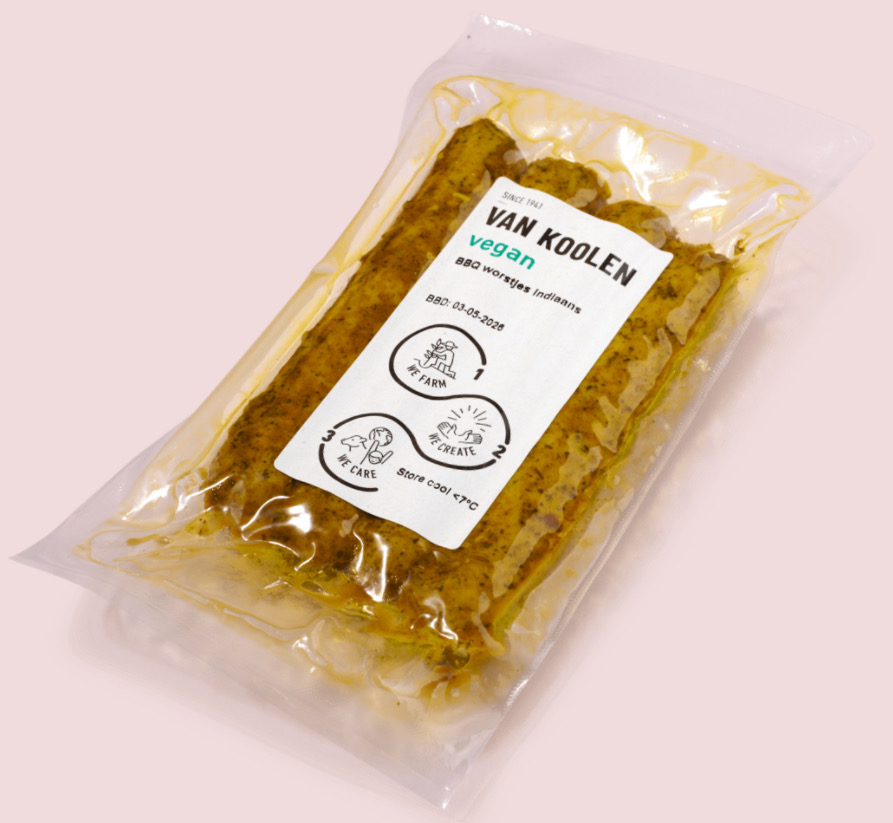 Van Koolen vegan bbq worstjes indiaas