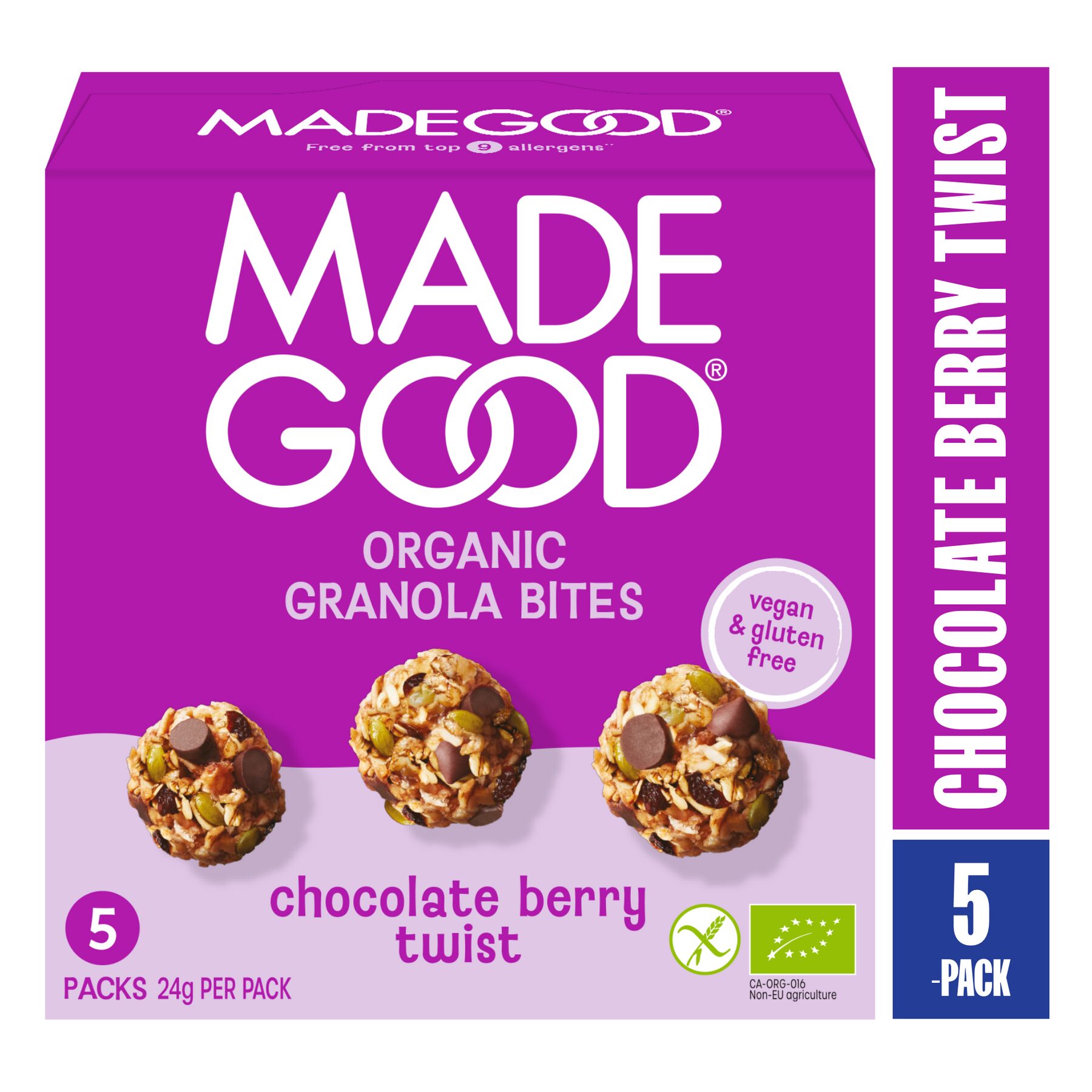 Made Good organic granola bites chocolate berry twist