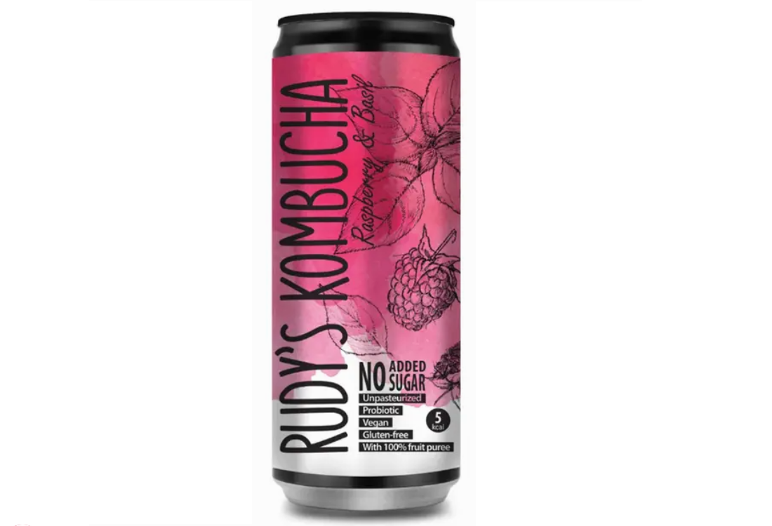 Rudy's Kombucha Framboos & Basilicum