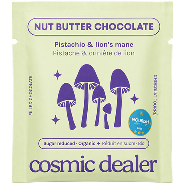 Cosmic Dealer notenpasta chocolade pistache & pruikzwam (lion's mane)