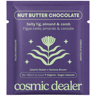 Cosmic Dealer notenpasta chocolade gezouten vijg, amandel & johannesbrood