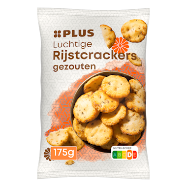 Plus luchtige rijstcrackers gezouten