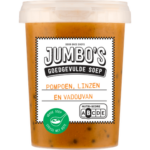 Jumbo's goedgevulde soep pompoen, linzen en vadouvan