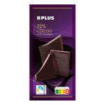 Plus chocoladereep puur fairtrade 72% cacao