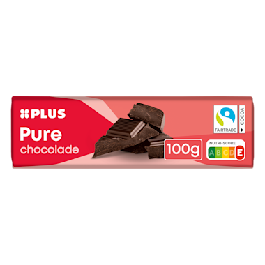 Plus chocoladereep puur fairtrade
