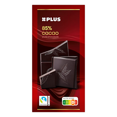 Plus chocoladereep 85% puur fairtrade