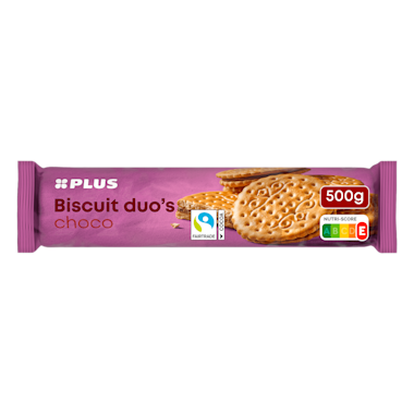 Plus biscuit duo's cacao fairtrade