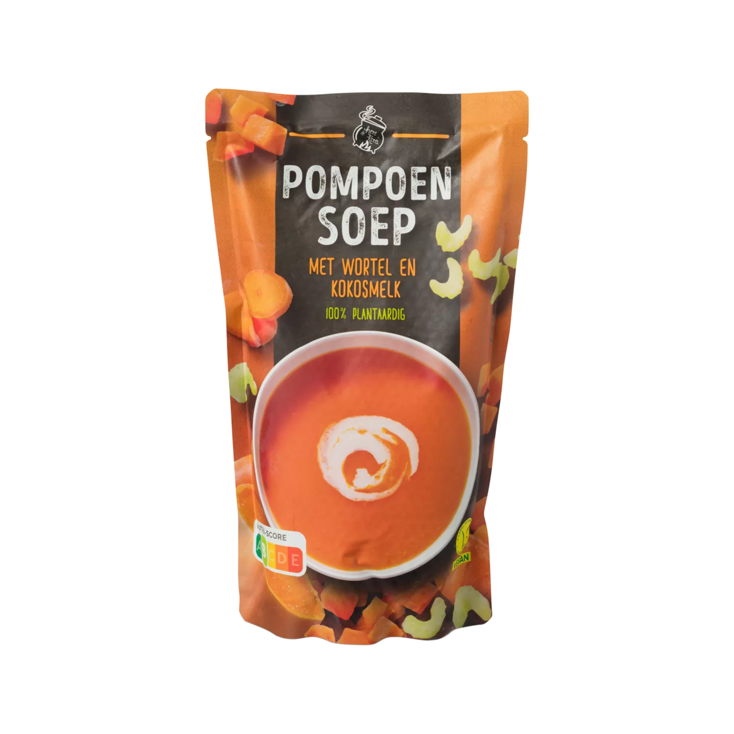 De Hete Ketel pompoensoep met wortel en kokosmelk